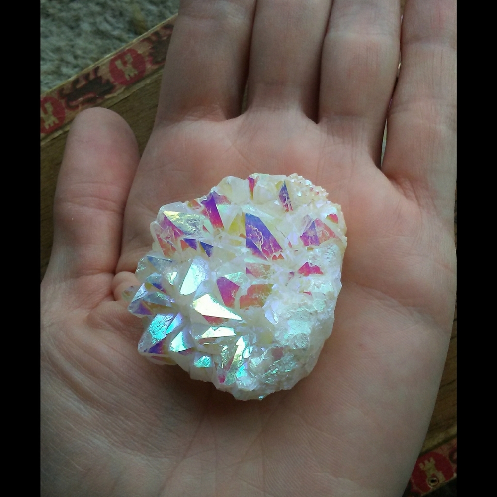💖💜Aura Quartz Crystal Cluster - S - Picture 11 of 14